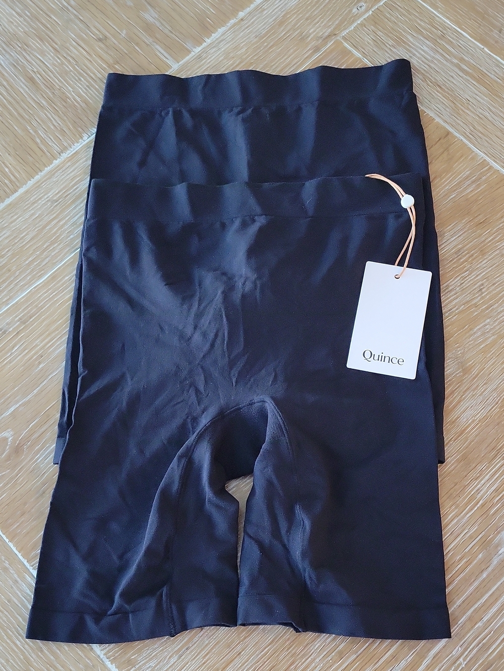 Quince Lot Of 2 Black Shapewear Compression Shorts 4"  M/L Nylon Spandex NWOT